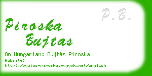 piroska bujtas business card