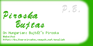 piroska bujtas business card